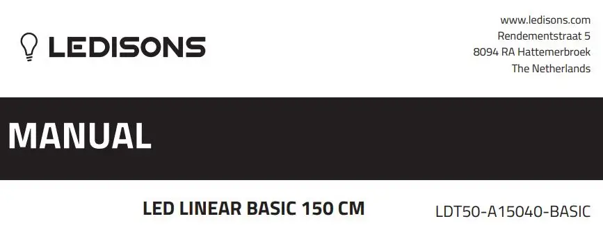 LEDISONS LDT50-A15040-BASIC LED Linear Basic 150 CM Instruction Manual