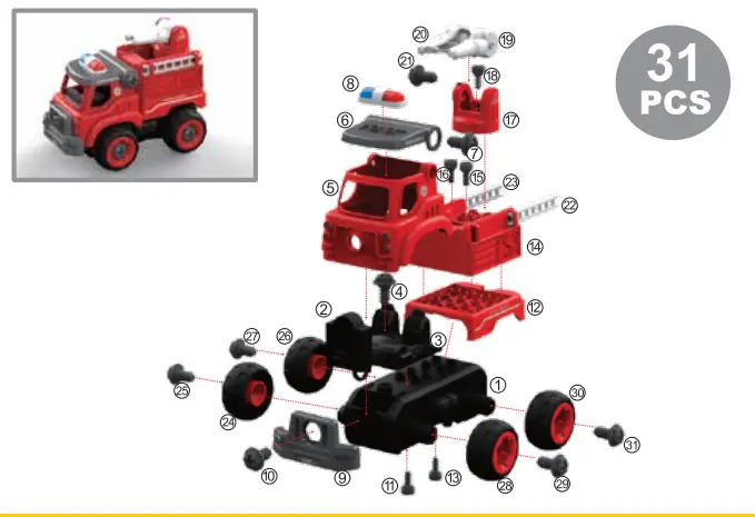 Flybar PDC001 Power Gearz DIY Build and Drive Remote Control Take Apart Car - Figure 14