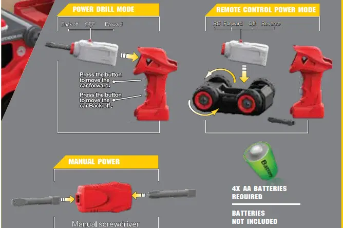 Flybar PDC001 Power Gearz DIY Build and Drive Remote Control Take Apart Car - Figure 15