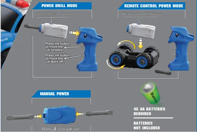 Flybar PDC001 Power Gearz DIY Build and Drive Remote Control Take Apart Car - Figure 23