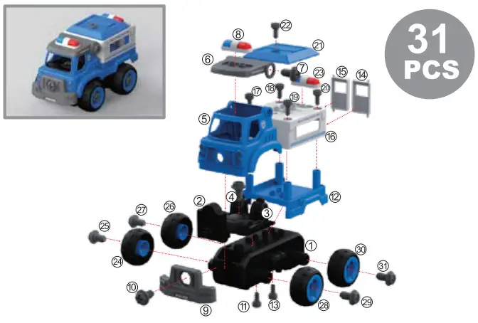 Flybar PDC001 Power Gearz DIY Build and Drive Remote Control Take Apart Car - Figure 26