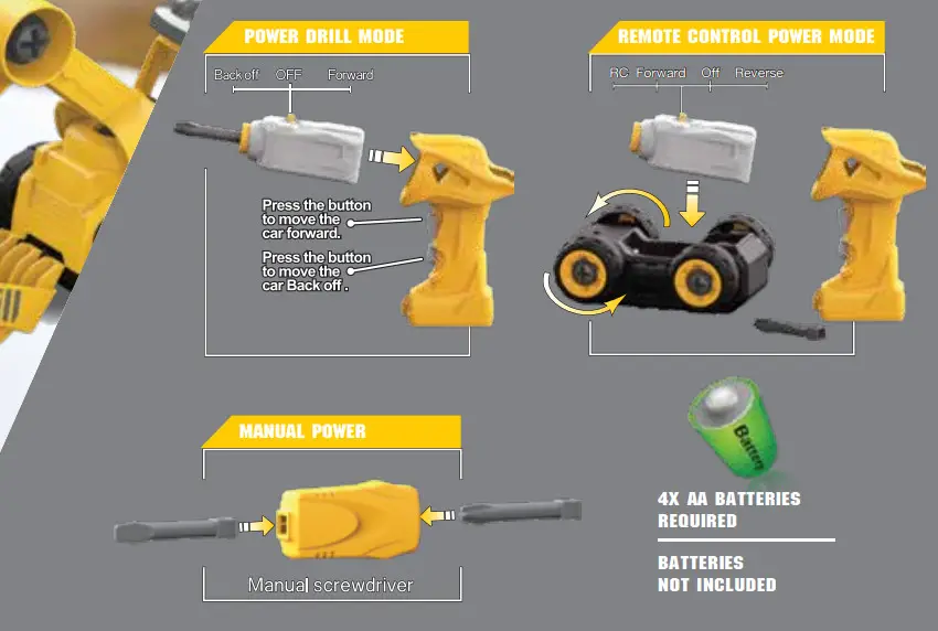 Flybar PDC001 Power Gearz DIY Build and Drive Remote Control Take Apart Car - Figure 3