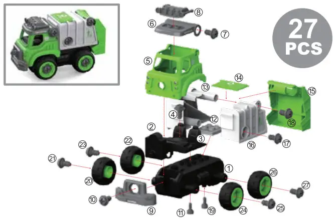 Flybar PDC001 Power Gearz DIY Build and Drive Remote Control Take Apart Car - Figure 30