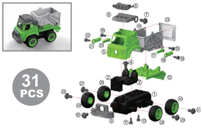 Flybar PDC001 Power Gearz DIY Build and Drive Remote Control Take Apart Car - Figure 34