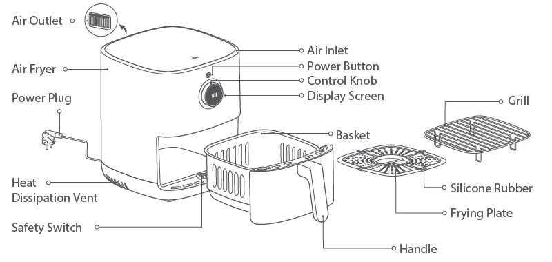 xiaomi-30802-Smart-Air-Fryer-FIG-1