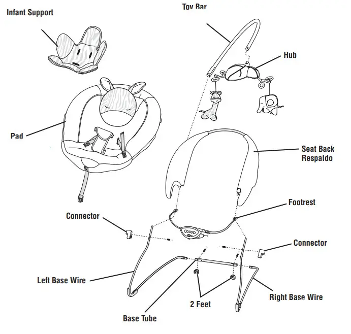 Fisher-Price CHM79 Deluxe Bouncer -Assembled Parts
