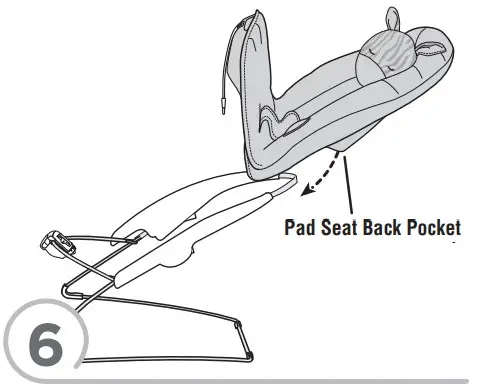 Fisher-Price CHM79 Deluxe Bouncer -Pad Seat Back Pocket