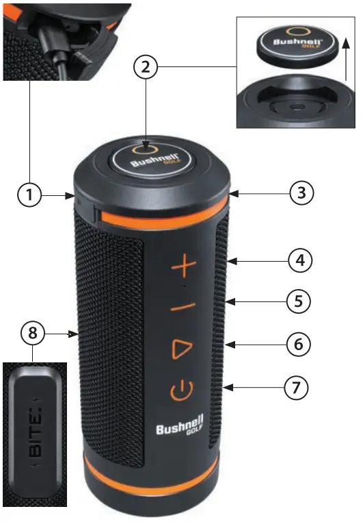 Bushnell 361910 Wingman BT Speaker - parts