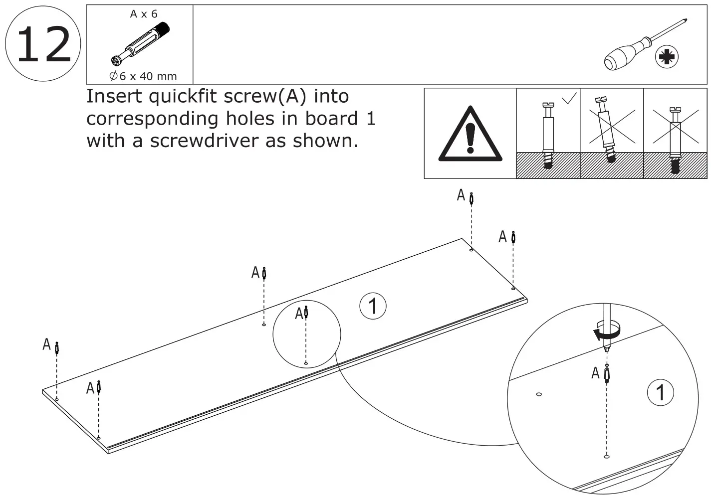 FUFU GAGA Sideboard 6 Drawer Freestanding Dresser - Insert quickfit screw(A)
