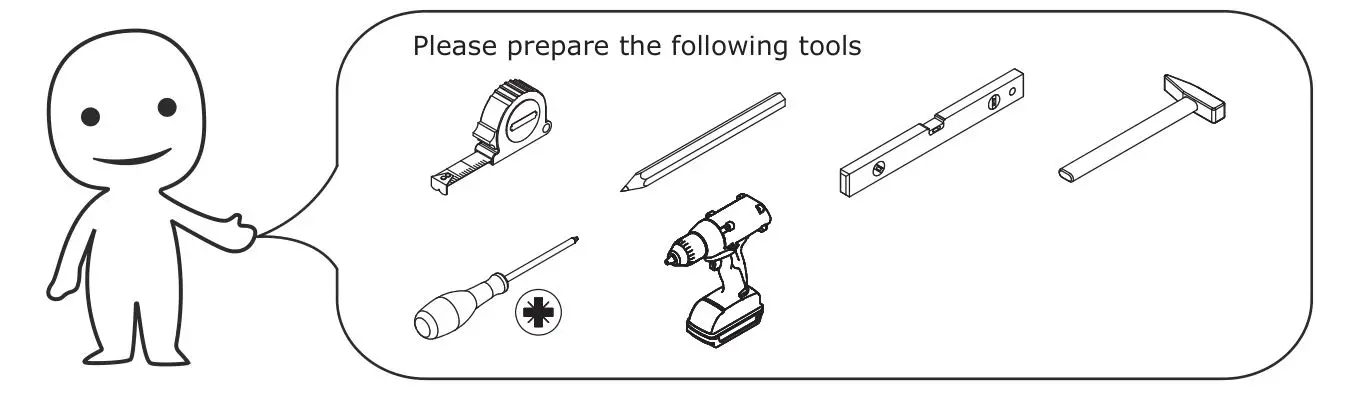 FUFU GAGA Sideboard 6 Drawer Freestanding Dresser - Tools