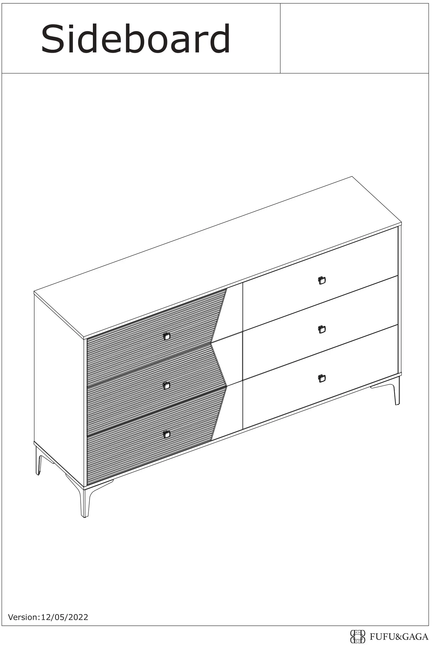 FUFU GAGA Sideboard 6 Drawer Freestanding Dresser User Guide