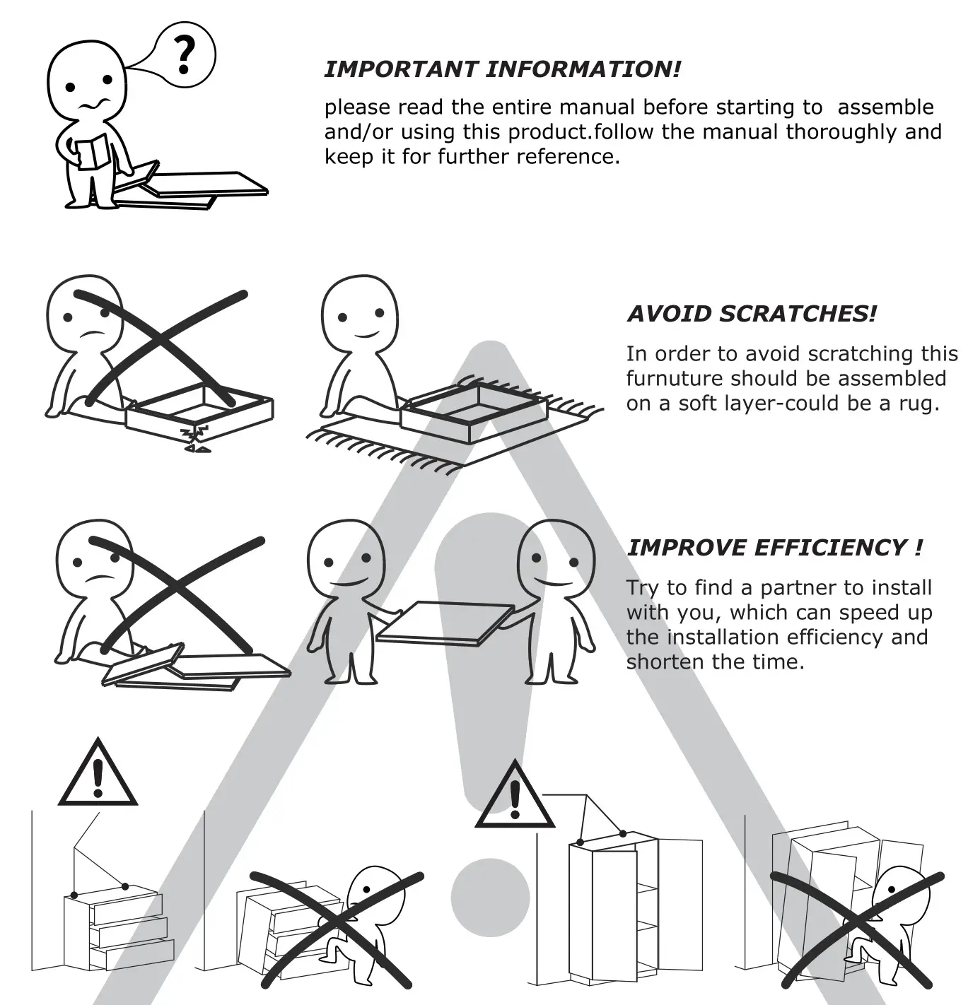 FUFU GAGA Sideboard 6 Drawer Freestanding Dresser _ warning