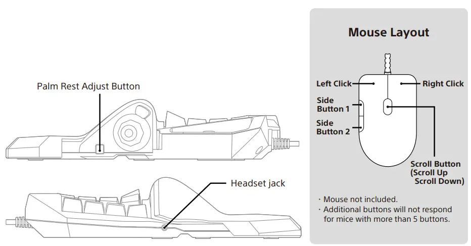 HORI TAC5 Series Tactical Assault Commander Mechanical Keypad -Layout1