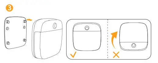 eufy T1305 Lumi Dual Bright Night Light User Manual - Align the holes on the bck of Lumi with the pins on the bracket