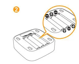 eufy T1305 Lumi Dual Bright Night Light User Manual - Insert three AAA batteries