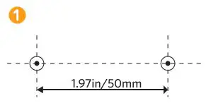 eufy T1305 Lumi Dual Bright Night Light User Manual - Measure a distance of 1.97in between two points for the wall plugs