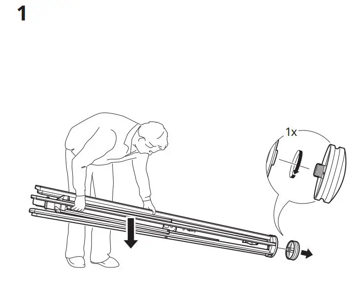 IKEA BETSÖ Parasol Brown Wood Effect Beige Instructions - Installation 1