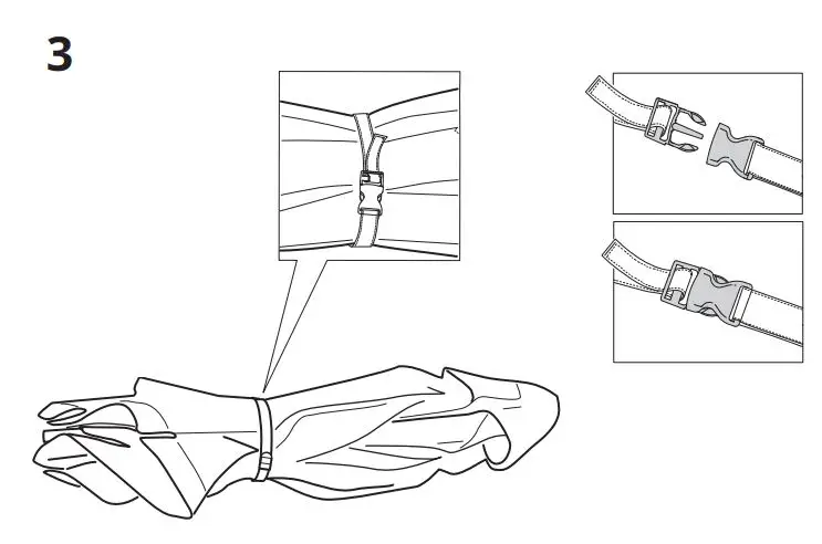 IKEA BETSÖ Parasol Brown Wood Effect Beige Instructions - Installation 3