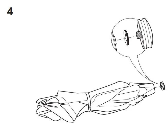 IKEA BETSÖ Parasol Brown Wood Effect Beige Instructions - Installation 4