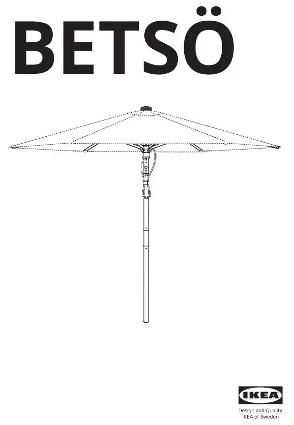IKEA BETSÖ Parasol Brown Wood Effect Beige Instructions
