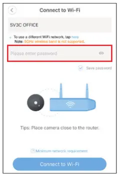 SV3C PG207 Y Series Wi Fi Camera - wifi password