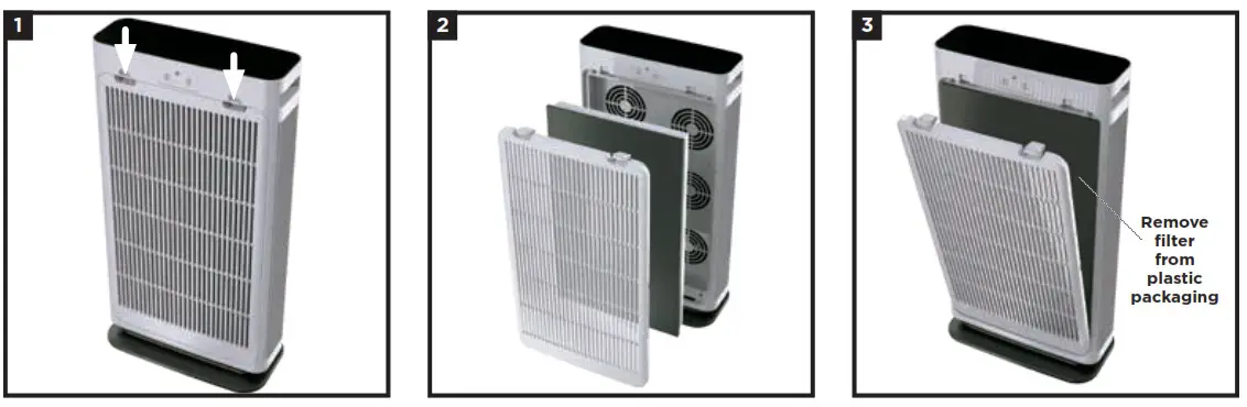 Shark HE600 Series HE600UK Air Purifier- REMOVING THE FILTER