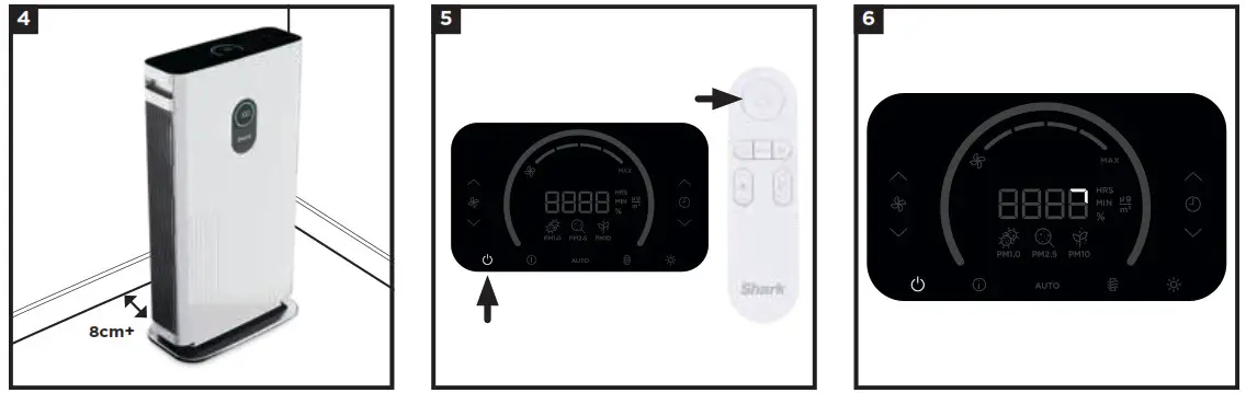 Shark HE600 Series HE600UK Air Purifier- SETTING UP 3