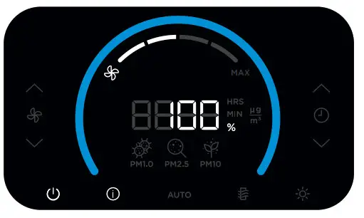 Shark HE600 Series HE600UK Air Purifier- TOP CONTROL PANEL