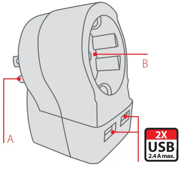 SKROSS 1500281 Travel Adapter Europs to USA
