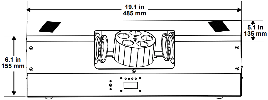 CHAUVET DJ Gobozap 2x 90W LED In Air Gobo Sweeping Lighte - Product Dimensions