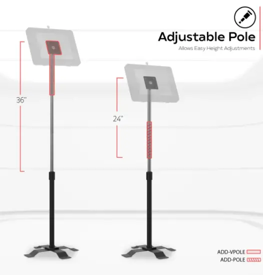 CTA Digital PAD-AFSVP VESA-Compatible Height-Adjustable Floor Stand