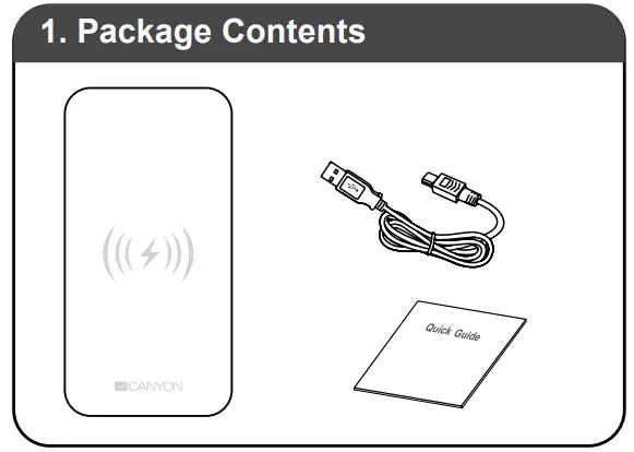 CANYON Li-Polymer Power Bank, 8000 mAh - 1 Package Contents