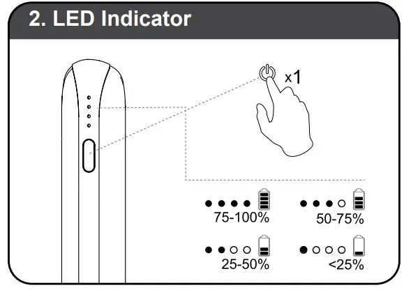CANYON Li-Polymer Power Bank, 8000 mAh - 2 LED Indicator