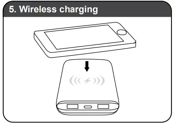 CANYON Li-Polymer Power Bank, 8000 mAh - 5 Wireless Charging