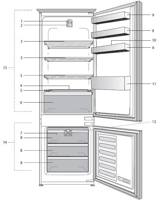 beko ICQFD373 White Integrated Fridge Freezer-2