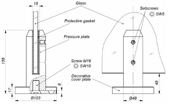 PERCO BH-06 Waisthigh Railing System from Tempered Glass 1