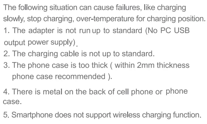 Shenzhen Itian Technology A5 Wireless Charger User Guide - The LED light