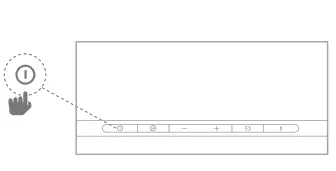 Turning the JBL CINEMA BASE ON and OFF