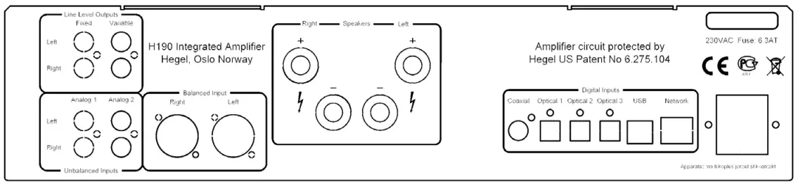 HEGEL H190 Integrated Amplifier User Manual - Connections