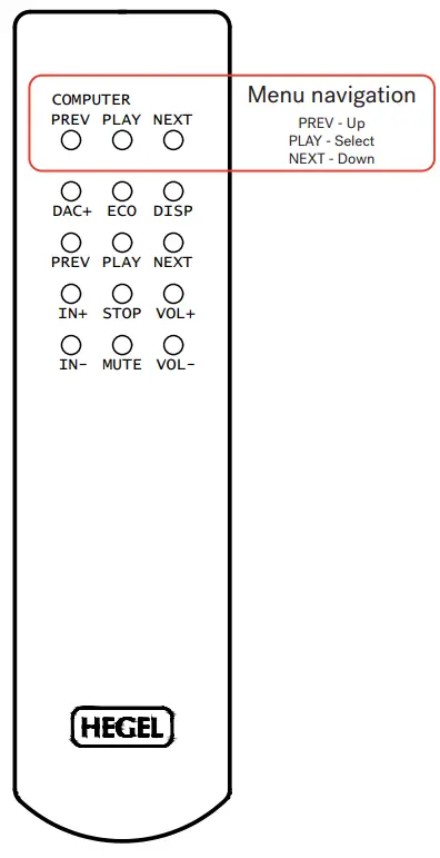 HEGEL H190 Integrated Amplifier User Manual - Navigation