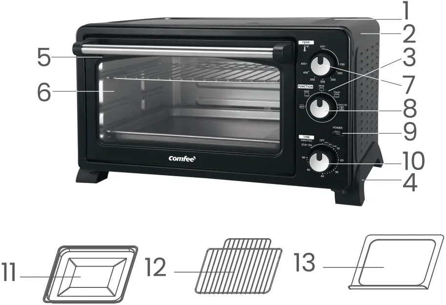 Comfee CFO-CC2501C Convection Toaster Oven B