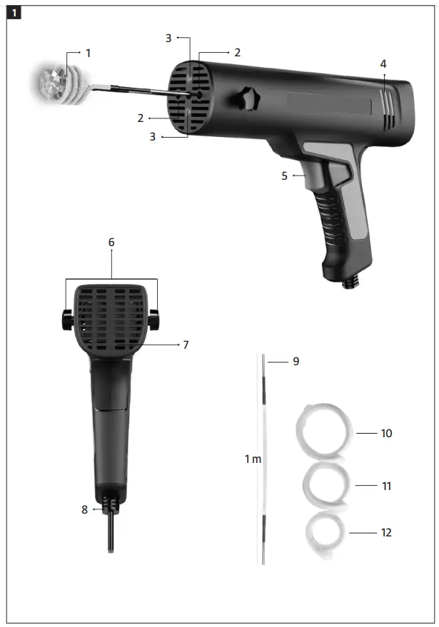 MEEC TOOLS 019859 Cordless Induction Heater - fig