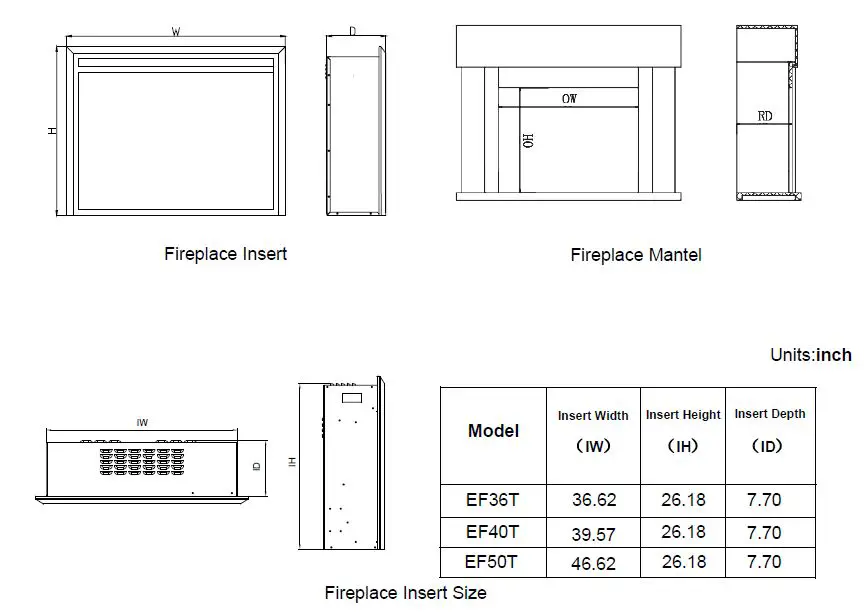 Valuxhome-INSERT50T-HD 50 in-Electric-Fireplace-Insert-fig-3
