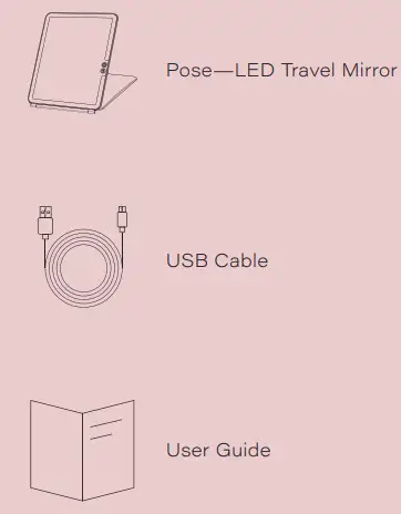 VANITY PLANET Pose LED Travel Mirror - Includes