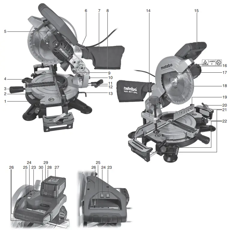 metabo KS 216 M Lasercut Crosscut Saw - fig 1