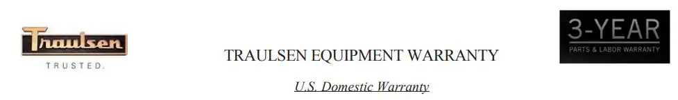 Traulsen RH132N-COR02 Right-Hinged Solid-Door Reach-In Refrigerator Owner's Manual - WARRANTY STATEMENT
