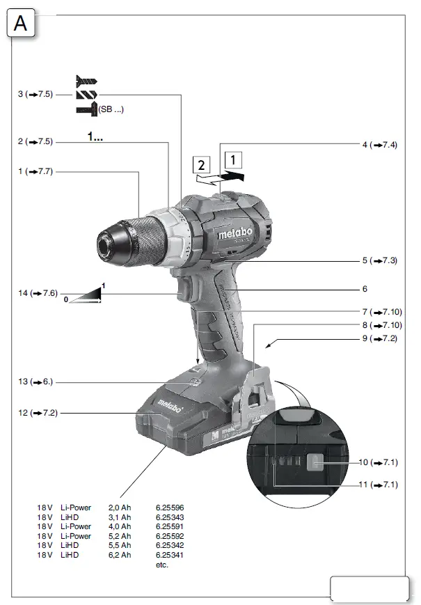 metabo BS 18 LT BL 18V Cordless Compact Drill fig 1