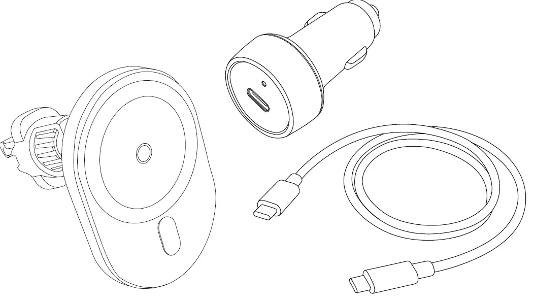 hama 00201676 Wireless Car Charger MagCharge Car FC15