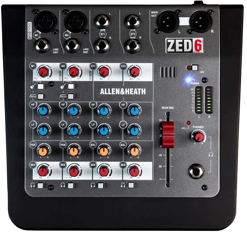 ALLEN HEATH ZED-6 6 Channel Live + Recording Mixer