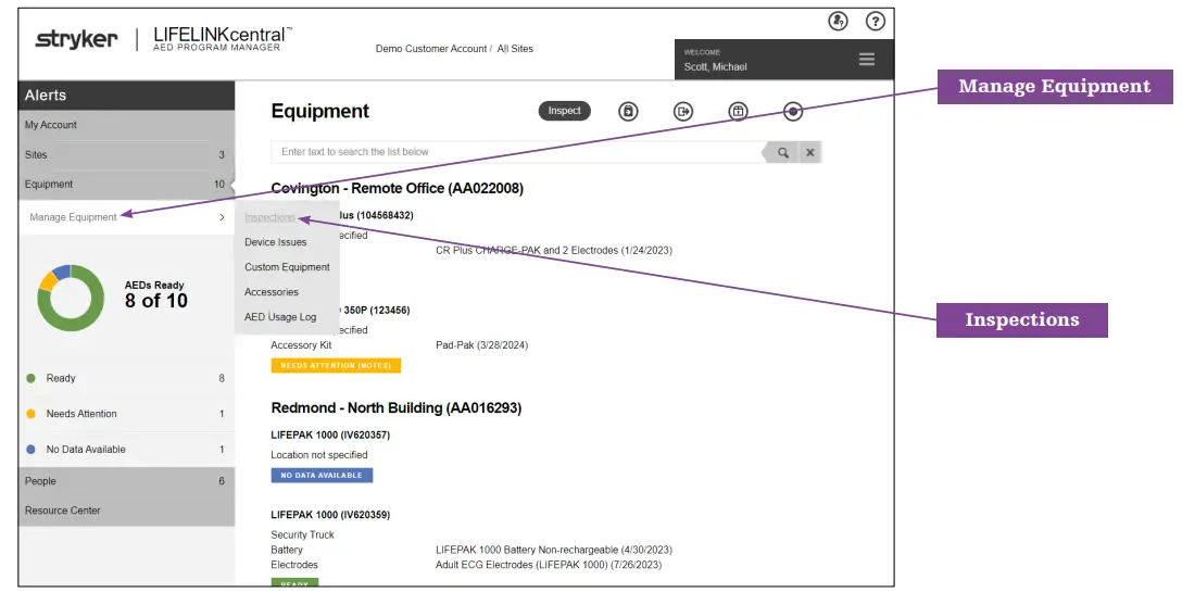 stryker LIFELINKcentral AED Program Manager-
